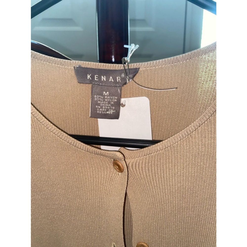 Women's Kenar Brown and Tan Tie Dye Cardigan Sweater Size M - Picture 2 of 8